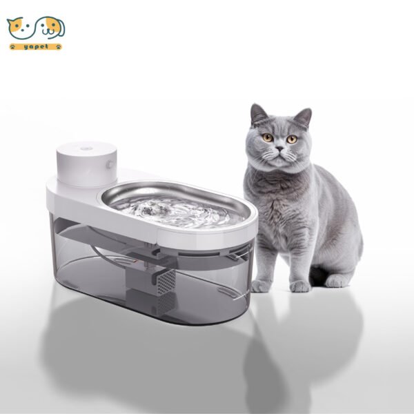 Cat and Small Dog Pet Water Fountains with Stainless Steel 4L/135oz Large Capacity Automatic and Wireless